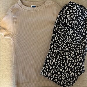 Athleta Black and White Leopard Print Pants